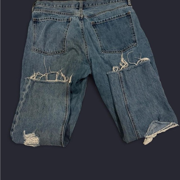 Old Navy Women's High Rise Distressed Blue Jeans - Picture 3 of 4